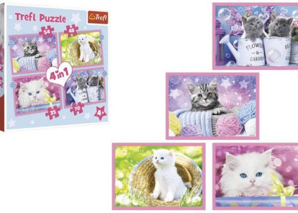 TREFL PUZZLE 4 IN 1 GATTI BUFFI