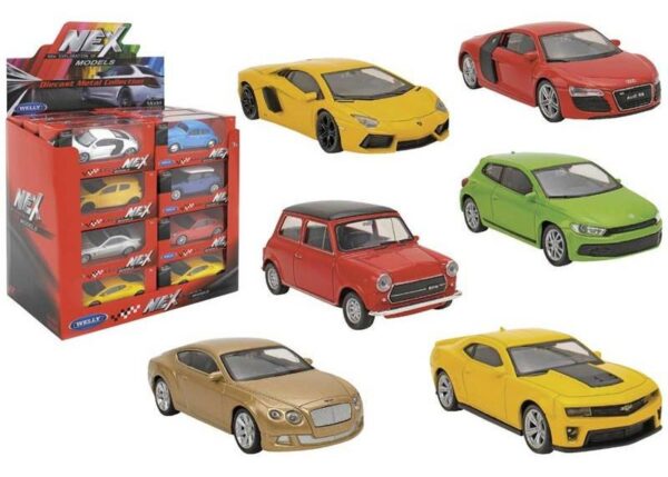 MODELLINI AUTO WELLY NEX IN METALLO SCALA 1:43 CON LICENZA 12 ASS 24 PZ 38509