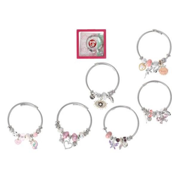 BRACCIALETTO METALLO CON CHARMS 6 ASS IN 12PZ D/BOX BRACCIALETTO METALLO CON CHARMS 6 ASS IN 12PZ D/BOX