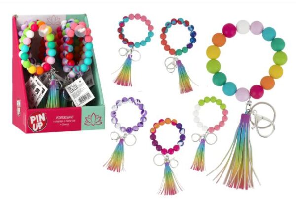 BRACCIALETTO C/PORTACHIAVI 6ASS. 10PZ D/B