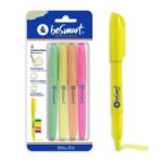 EVIDENZIATORI SLIM NEON IN BLISTER DA 4 PEZZI BE SMART ART.01020022
