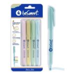 EVIDENZIATORI SLIM PASTEL IN BLISTER DA 4 PEZZI BE SMART ART.01020024
