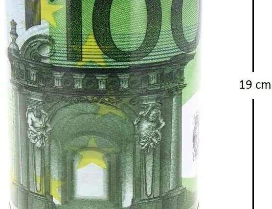 SALVADANAIO LATTA MEDIO EURO 13.5X19 $