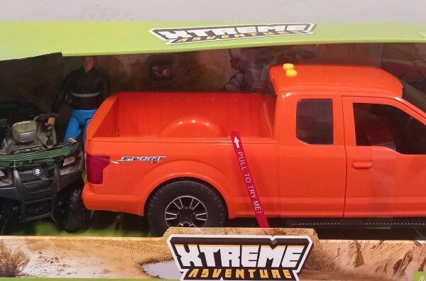 FORD F-150 PICKUP CON PILOTA DI ATV HONDA E MOTO DA CORSA SCALA 1:14 3 ASS. ART.02206