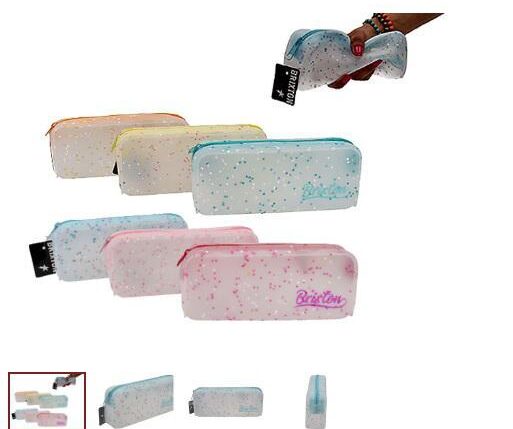 BAULETTO PORTAPENNA BRX SILICON GLITT.AZZURRO ART.1415-9806B $