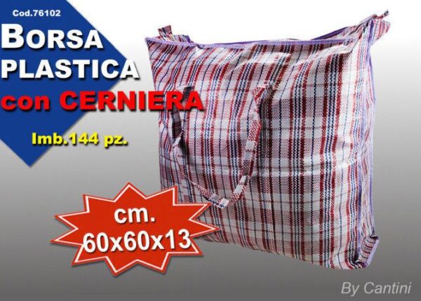 BUSTA SHOPPER PLASTIFICATA C/CERNIERA