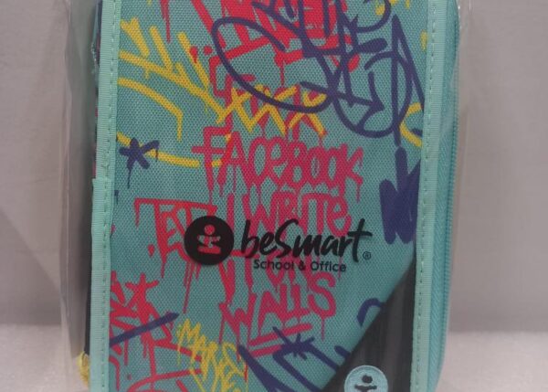 ASTUCCIO TRIPLO 18+18 GIOTTO FACEBOOK BE SMART CELESTE ZIP GIALLA ART.271019