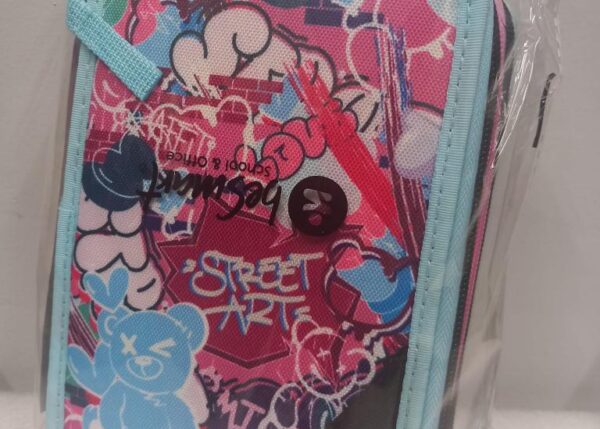 ASTUCCIO TRIPLO 18+18 GIOTTO STREET ARTE BE SMART CELESTE ZIP FUCSIA ART.271022
