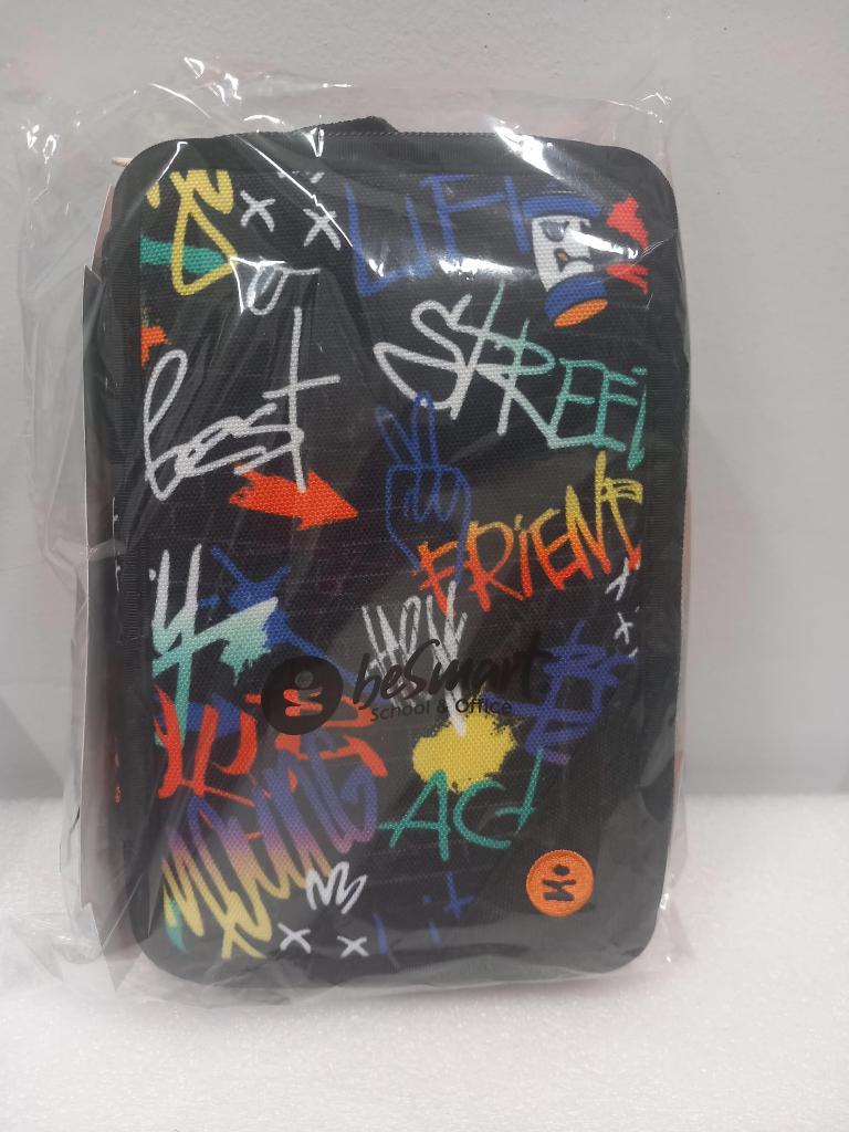ASTUCCIO TRIPLO 18+18 GIOTTO STREET FRIEND BE SMART NERO ZIP ARANCIO ART.271027 ASTUCCIO TRIPLO 18+18 GIOTTO STREET FRIEND BE SMART NERO ZIP ARANCIO ART.271027