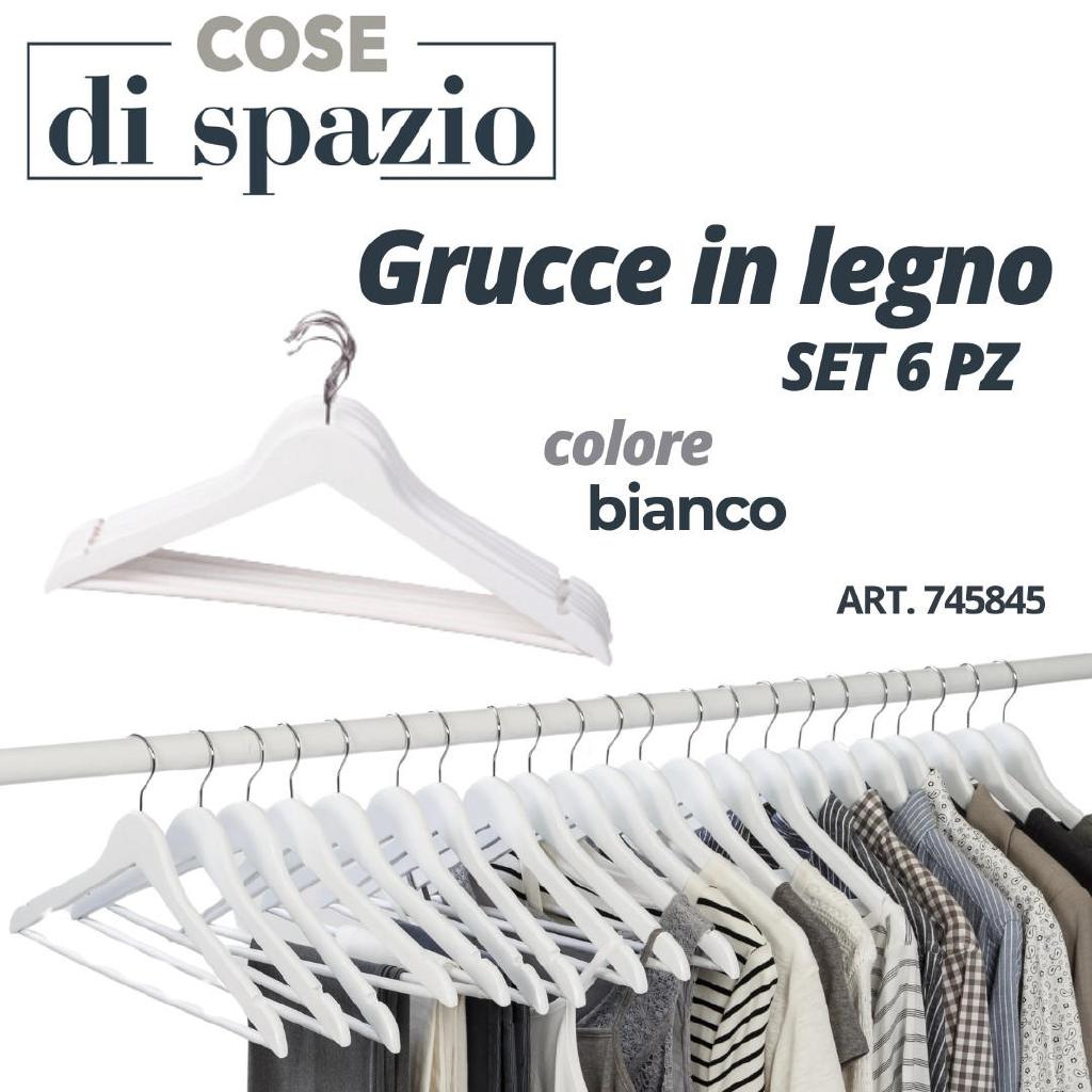 SET 6 GRUCCE IN LEGNO BIANCO 45X1.2 CM ART.745845 SET 6 GRUCCE IN LEGNO BIANCO 45X1.2 CM ART.745845