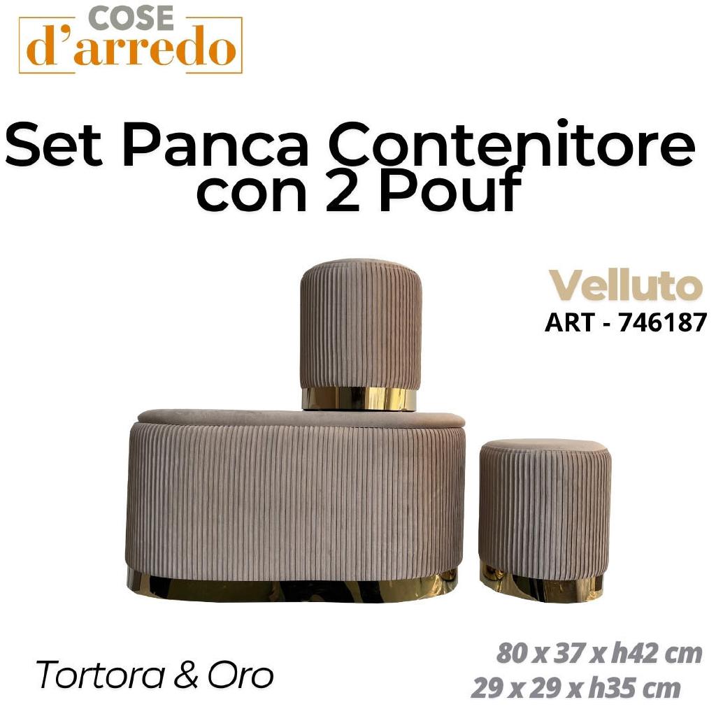POUF VELLUTO TORTORA E ORO 29X29XH35 CM ART.746187-746262 POUF VELLUTO TORTORA E ORO 29X29XH35 CM ART.746187-746262