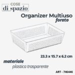 ORGANIZER MULTIUSO FORATO TRASPARENTE IN PS 23.3X15.7X6.2 CM ART.746446