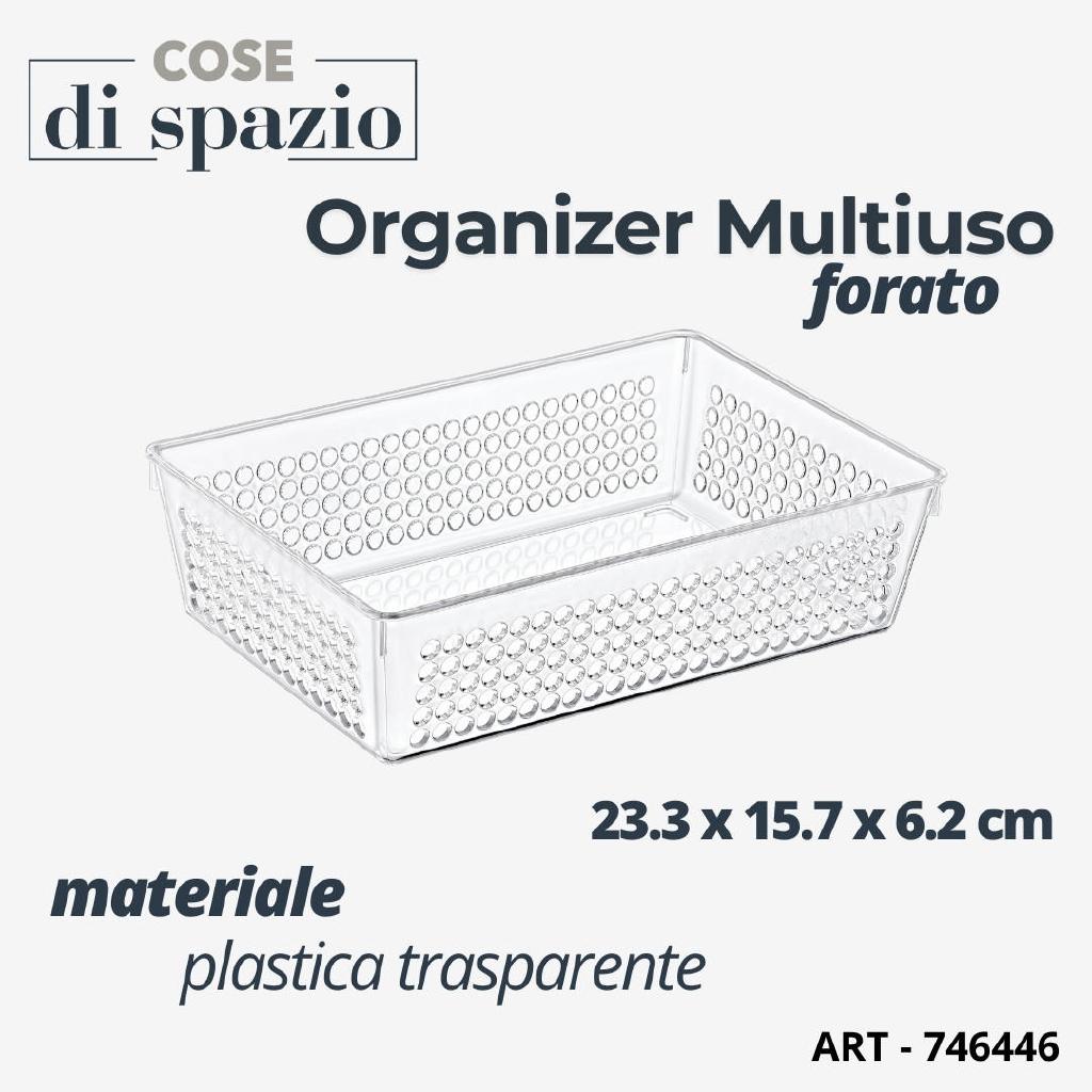 ORGANIZER MULTIUSO FORATO TRASPARENTE IN PS 23.3X15.7X6.2 CM ART.746446 ORGANIZER MULTIUSO FORATO TRASPARENTE IN PS 23.3X15.7X6.2 CM ART.746446