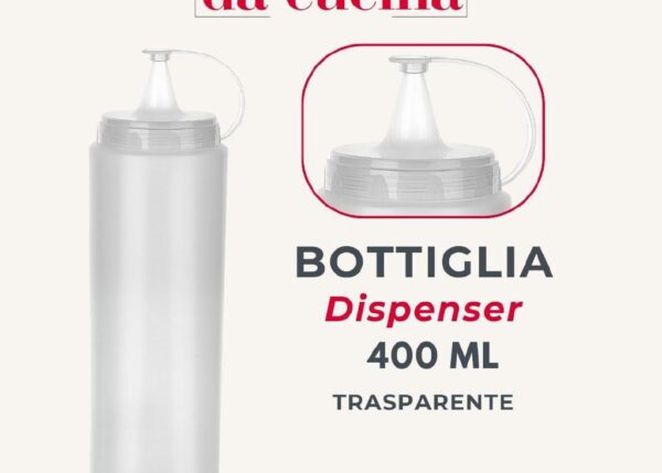 BOTTIGLIA DISPENSER 400 ML TRASPARENTE ART.747221