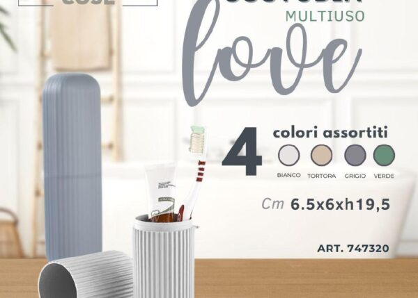 CUSTODIA LOVE MULTIUSO COLORI ASSORTITI 5X5X19.5 CM ART.747320
