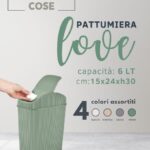 PATTUMIERA LOVE 6 LT COLORI ASSORTITI 15X24XH30 CM ART.747351