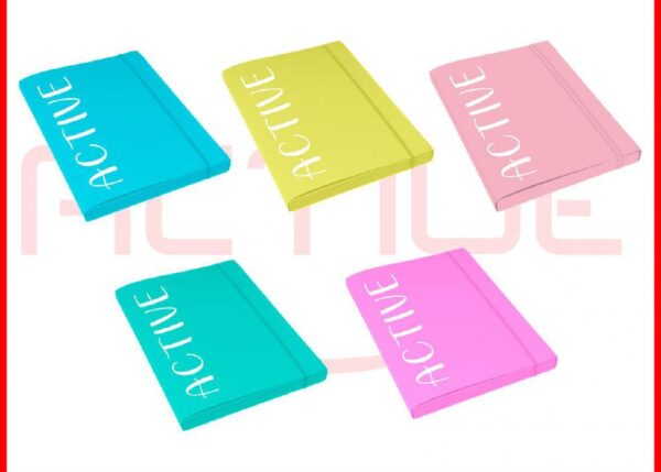 CARTELLE CON ELASTICO ACTIVE PASTEL 12PZ ART.94509