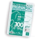 RICAMBIO A4 RINFORZATO BIANCO 5MM 40FF 100GR