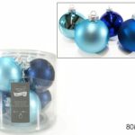 PALLE DI NATALE VETRO SET 8 80MM BLUE ASS ART.480657