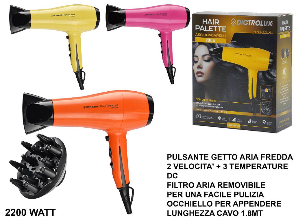 ASCIUGACAPELLI HAIR PALETTE C/DIF. 2200W 3ASS ART.881605 ASCIUGACAPELLI HAIR PALETTE C/DIF. 2200W 3ASS ART.881605