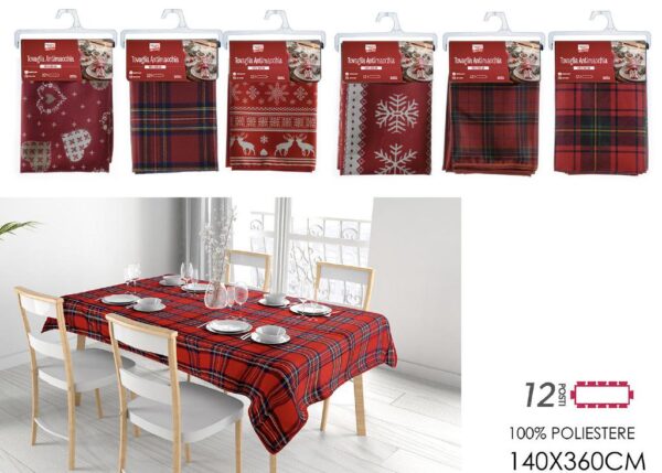 TOVAGLIA NATALIZIA ANTIMACCHIA 140X360 6ASS ART.675157