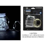 CATENA 50 MICROLED B/O C/TIMER BIANCO FREDDO ART.405836