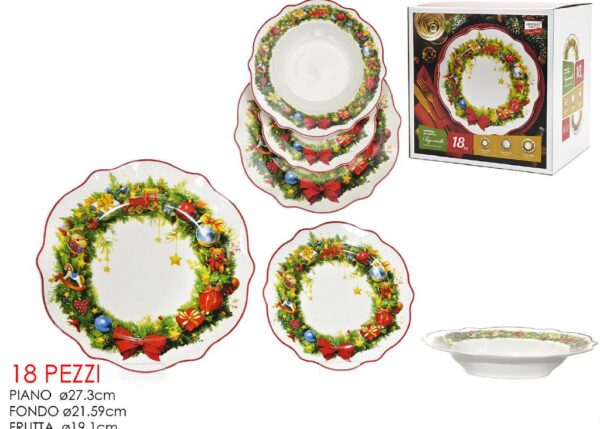 SERVIZIO TAVOLA 18PZ TOYS WREATH PORC. ART.524361