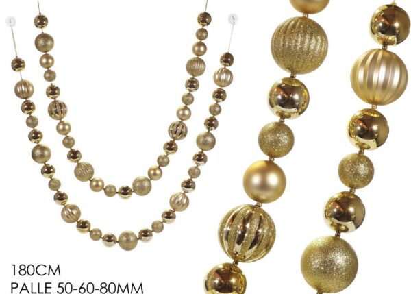 GHIRLANDA CON PALLE H180CM ORO 2ASS ART.308212