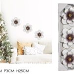 DECORAZIONE A MURO SET 3PZ 25X25XH3CM FIORE BIANCO ART.539213