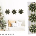 DECORAZIONE A MURO SET 3PZ 25X25XH4CM FIORE VERDE ART.539214