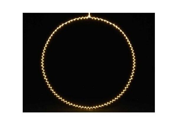 CERCHIO MICROLED "RING" COLORE BIANCO CALDO CON LUCE FISSA , 150 LUCI DA ESTERNO 30CM, FILO TRASPARENTE ART.30092 -