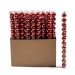 CONFEZIONE 12 PALLE ROSSE IN PLASTICA DIAM.3CM TUBO PVC ART.20400 -