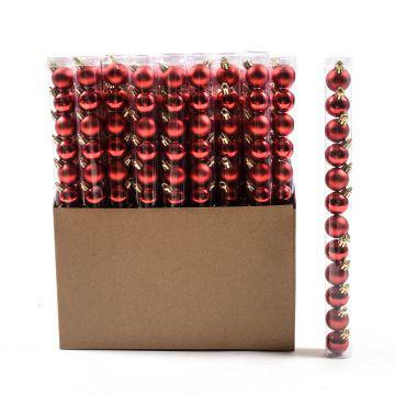 CONFEZIONE 12 PALLE ROSSE IN PLASTICA DIAM.3CM TUBO PVC ART.20400 -