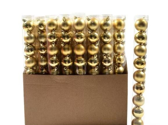 CONFEZIONE 9 PALLE ORO IN PLASTICA DIAM.4CM TUBO PVC ART.20493 -