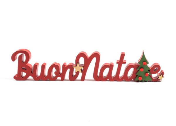 SCRITTA NATALIZIA IN LEGNO 39X2XH.8CM ART.21988 -