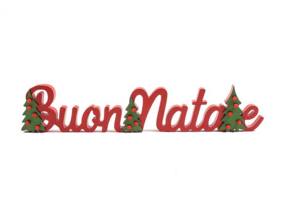 SCRITTA NATALIZIA IN LEGNO 59X2XH.12CM ART.21995 -
