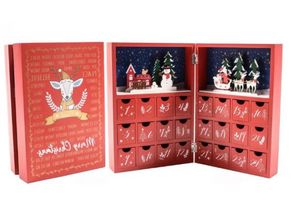 CALENDARIO DELL'AVVENTO IN LEGNO 21X30X9CM ART.76560 -