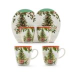 TAZZINE IN PORCELLANA SET 2 80ML 7.5X5.5XH.6 CM IN CONFEZIONE REGALO ART.84046 -