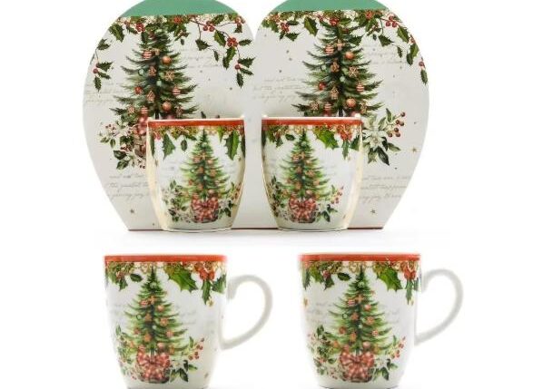 TAZZINE IN PORCELLANA SET 2 80ML 7.5X5.5XH.6 CM IN CONFEZIONE REGALO ART.84046 -