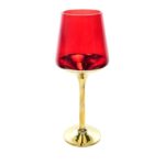 PORTACANDELA IN VETRO ORO ROSSO DIAM.14XH.35CM ART.51281 -