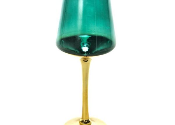 PORTACANDELA IN VETRO ORO VERDE DIAM.14XH.35CM ART.55777 -