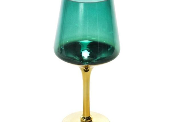 PORTACANDELA IN VETRO ORO VERDE DIAM.14XH.30CM ART.55784 -