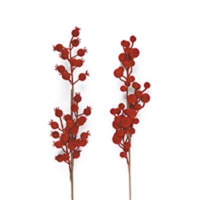 PICK FLOCCATA ROSSA IN POLISTIROLO E PLASTICA H.61 CM DESIGN ASSORTITI ART.74778 - PICK FLOCCATA ROSSA IN POLISTIROLO E PLASTICA H.61 CM DESIGN ASSORTITI ART.74778 -