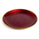 PIATTO TONDO ROSSO/ORO IN VETRO D.28 CM ART.82896 -