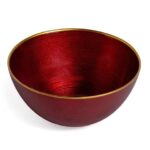 CIOTOLA TONDA ROSSO/ORO IN VETRO D.21 CM ART.82957 -