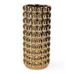VASO BUBBLE PORTAFIORI ALTO DORATO IN CERAMICA D.13.5XH.28 CM ART.85040 -