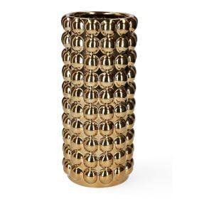 VASO BUBBLE PORTAFIORI ALTO DORATO IN CERAMICA D.13.5XH.28 CM ART.85040 - VASO BUBBLE PORTAFIORI ALTO DORATO IN CERAMICA D.13.5XH.28 CM ART.85040 -