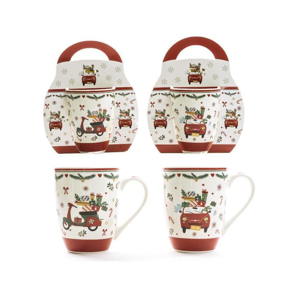 TAZZA IN PORCELLANA 340ML 8.3X11.5XH.10.5 CM DESIGN ASSORTITI IN CONFEZIONE REGALO ART.50649 - TAZZA IN PORCELLANA 340ML 8.3X11.5XH.10.5 CM DESIGN ASSORTITI IN CONFEZIONE REGALO ART.50649 -