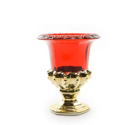 COPPA ORO ROSSO IN VETRO D.17XH.22 CM ART.52940 -