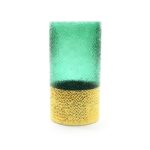 VASO PORTACANDELA ORO VERDE IN VETRO D.15XH.29 CM ART.53046 -
